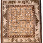 00264 - Antique Geometric Mongolian Carpet - 438 cm x 376 cm - 1