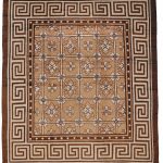 00264 - Antique Geometric Mongolian Carpet - 438 cm x 376 cm