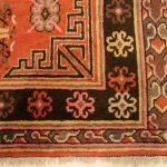 00527 - Antique Yarkand Rug with Mandala Roundels - 124 cm x 241 cm - 2