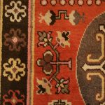 00527 - Antique Yarkand Rug with Mandala Roundels - 124 cm x 241 cm - 3