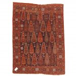 00726 - Antique Afshar Rug with Ascending Cypresses - 128 cm x 174 cm - back