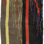00906 - French Mid-Century Modern Abstract Design Rug - 133 cm x 175 cm