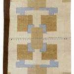 03007 - American Modernist Geometric Design Hooked Carpet - 378 cm x 600 cm