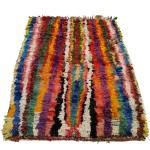 03080-Boucherouite rug with vertical brushstrokes-det1