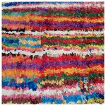 03080-Boucherouite rug with vertical brushstrokes-det2