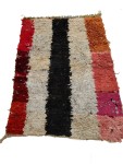 03084-Boucherouite rug with vertical blocks det1