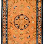 00478 - Rug with floral medallion and butterflies - 185 cm x 127 cm