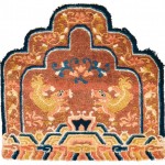 ALG 3358 - Throne back cover with lion dogs - 67 cm x 65 cm