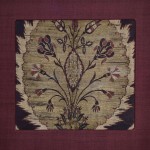 01749 - Ottoman Kemha Silk and Metallic Thread Brocade Fragment - 29 x 27 cm - 0