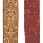 01752 - Silk Brocaded Belt with Ogival Medallions and Pendants - 26 x 220 cm - 0