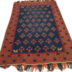 04098 - Rug with Flowering Vases and Heraldic Lions - 150 x 235 cm - 2