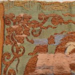 04127 - Silk on Velvet Rank Badge Fragment Depicting a Crane - 22 x 24 cm - back