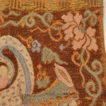 04127 - Silk on Velvet Rank Badge Fragment Depicting a Crane - 22 x 24 cm - 1